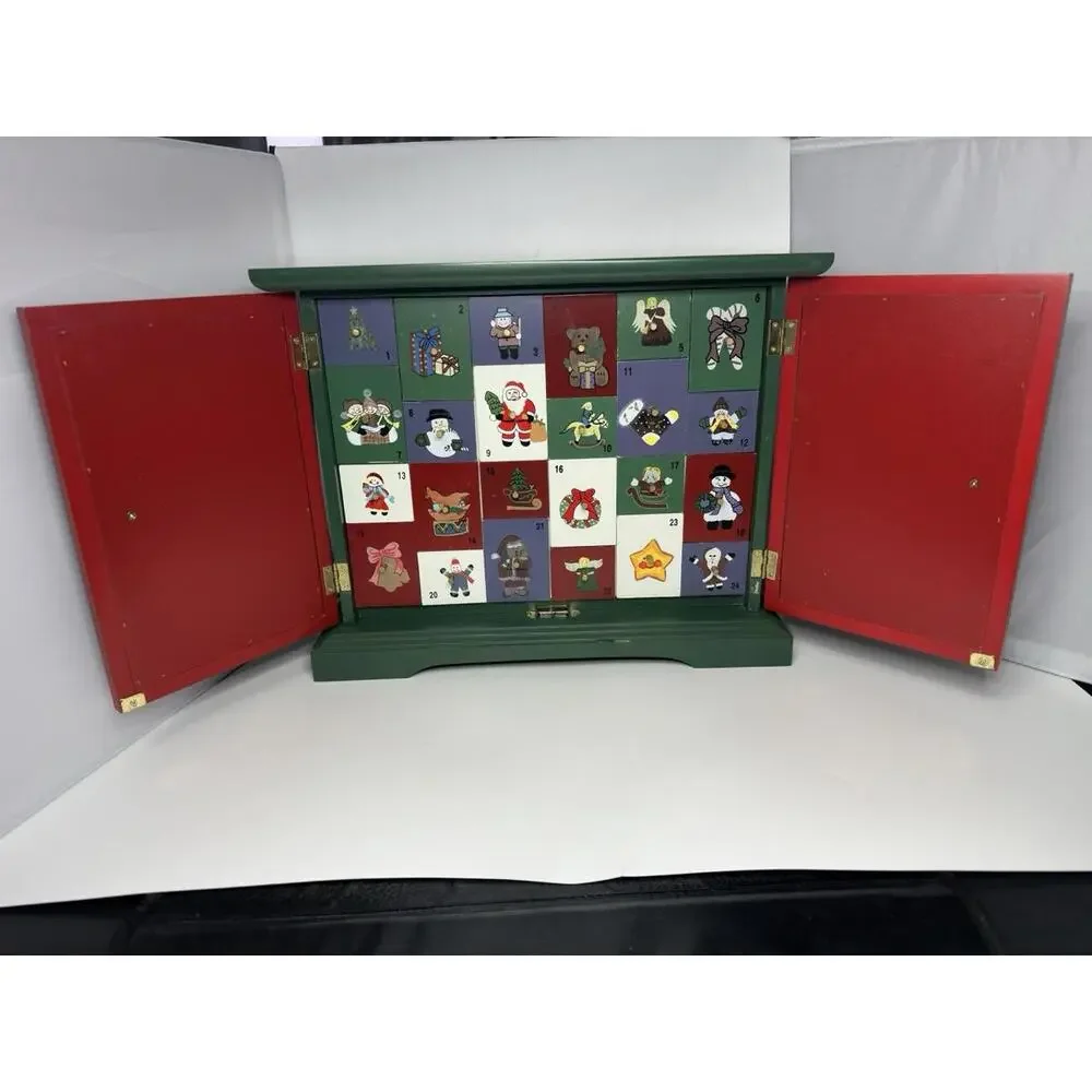 Vintage 2003 Thomas Pacconi Classics Christmas Wooden Advent Calendar w/ Drawers - Picture 6 of 9